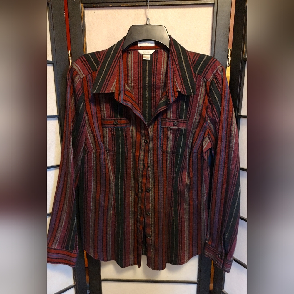 Flattering Striped Stretch Blouse